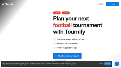 Screenshot preview of tournifyapp.com