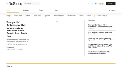 Screenshot of Desmog.com