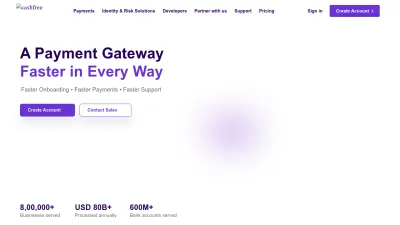 Screenshot preview of cashfree.com