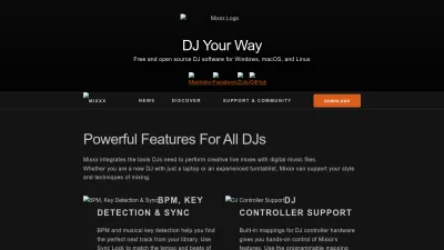 Screenshot preview of mixxx.org