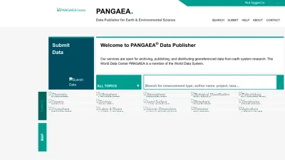 Screenshot of Pangaea.de
