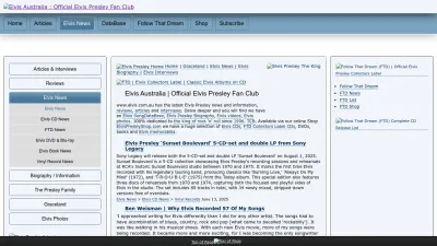 Screenshot preview of elvis.com.au