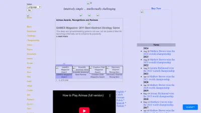 Screenshot preview of arimaa.com