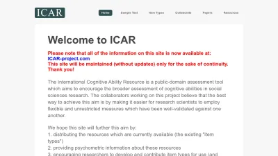 Screenshot preview of personalityresearch.org