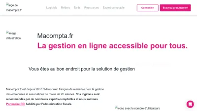 Screenshot preview of macompta.fr