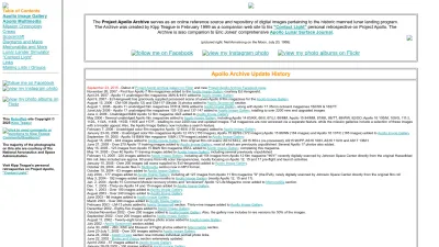 Screenshot preview of apolloarchive.com