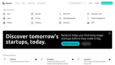 Screenshot preview of betalist.com
