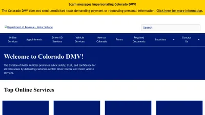 Screenshot preview of dmv.colorado.gov