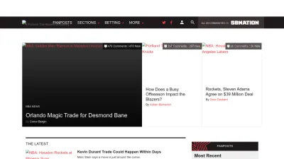 Screenshot preview of blazersedge.com