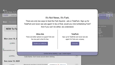 Screenshot preview of fark.com