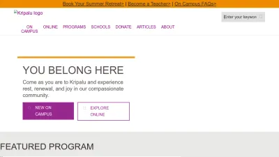 Screenshot preview of kripalu.org