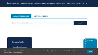 Screenshot preview of library.unc.edu