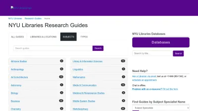 Screenshot preview of guides.nyu.edu