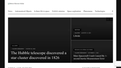 Screenshot preview of meteorshowersonline.com