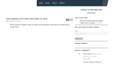 Screenshot preview of airlinereporter.com