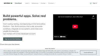 Screenshot preview of developer.servicenow.com