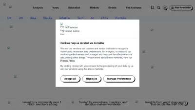 Screenshot preview of finimize.com