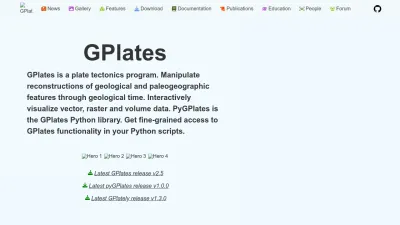 Screenshot preview of gplates.org