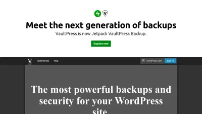 Screenshot preview of vaultpress.com