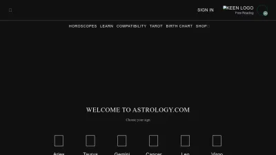 Screenshot preview of astrology.com