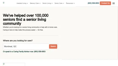 Screenshot preview of caring.com