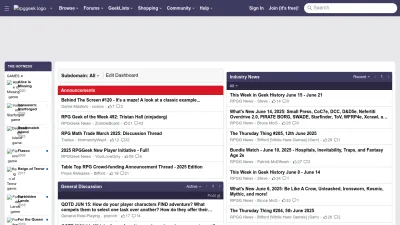 Screenshot preview of rpggeek.com