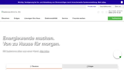Screenshot preview of badenova.de