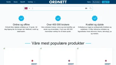 Screenshot preview of ordnett.no
