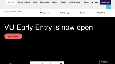 Screenshot preview of vu.edu.au