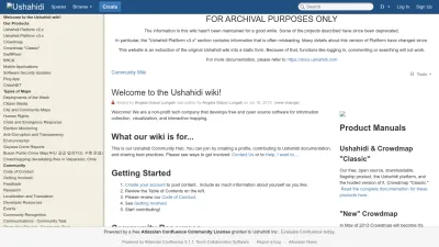 Screenshot preview of wiki.ushahidi.com