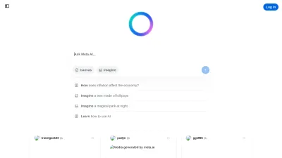Screenshot preview of meta.ai