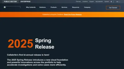 Screenshot preview of cellebrite.com