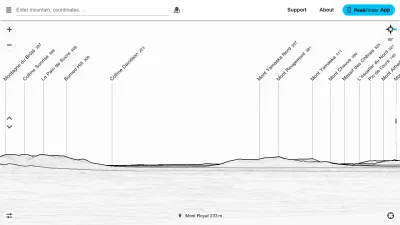 Screenshot preview of peakfinder.com