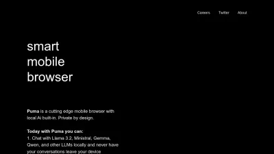 Screenshot preview of pumabrowser.com