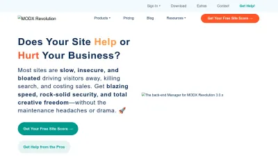 Screenshot preview of modx.com