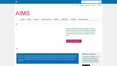 Screenshot preview of aims.fao.org