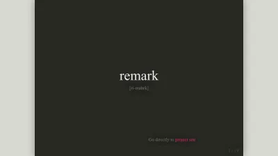 Screenshot preview of remarkjs.com