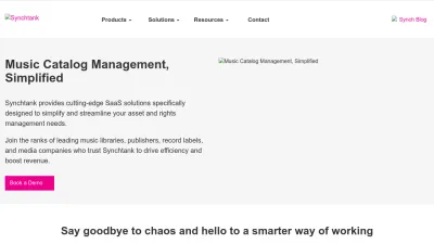 Screenshot preview of synchtank.com