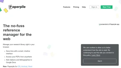 Screenshot preview of paperpile.com