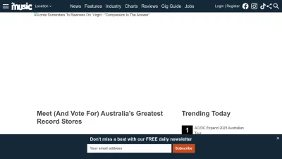 Screenshot preview of themusic.com.au