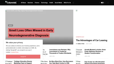 Screenshot preview of columnist24.com
