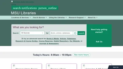 Screenshot preview of lib.msu.edu