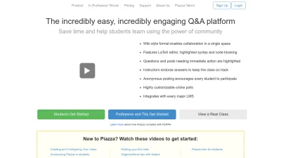 Screenshot preview of piazza.com