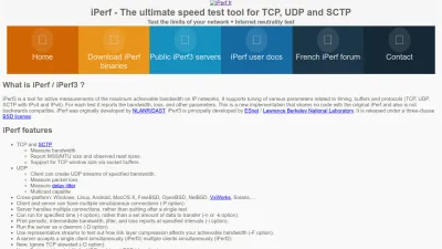 Screenshot preview of iperf.fr
