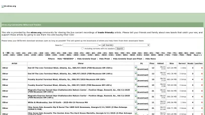 Screenshot preview of etree.org