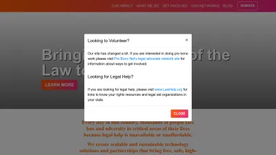 Screenshot preview of probono.net