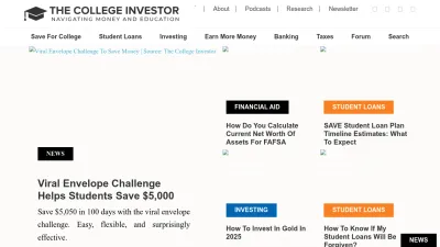 Screenshot preview of thecollegeinvestor.com