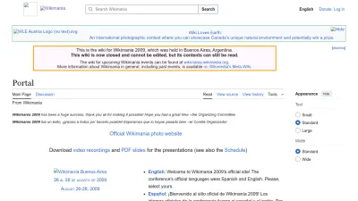 Screenshot preview of wikimania2009.wikimedia.org