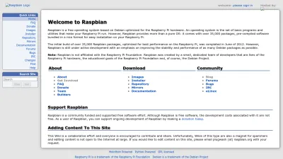 Screenshot preview of raspbian.org