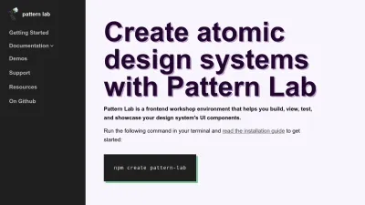 Screenshot preview of patternlab.io